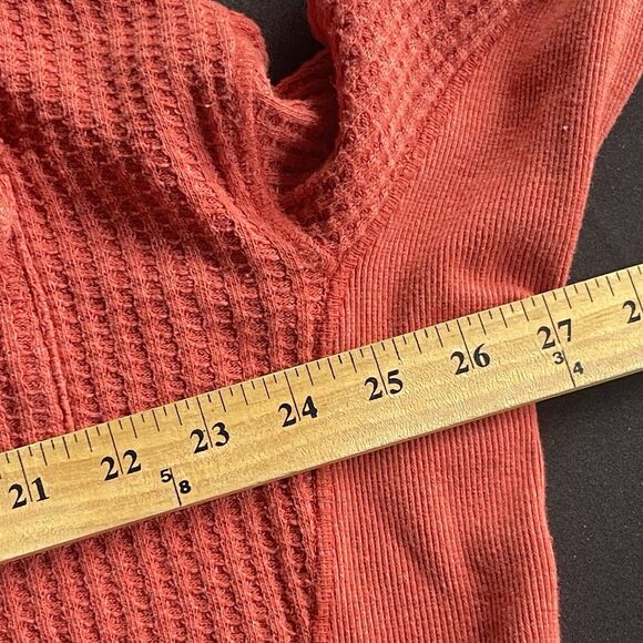 Frye and Co. Waffle Knit Top Womens Medium Button Up High Low Western - Picture 7 of 9